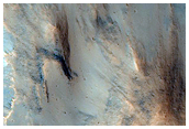 Fresh Crater and Landslide
