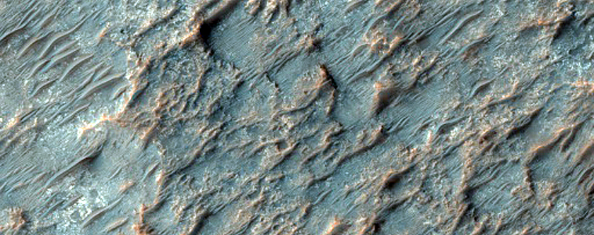 Light-Toned Outcrops in Plains Units North of Hellas Planitia
