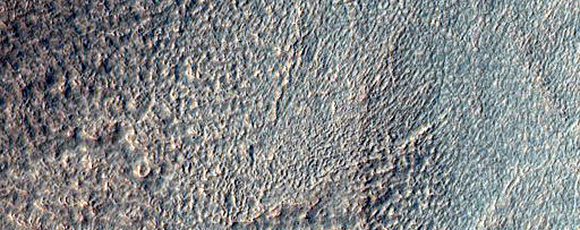Valley Cutting Crater Rim Southeast of Icaria Planum