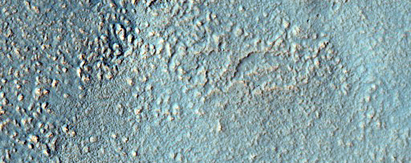 Wrinkle Ridge in Crater
