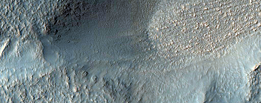 Channels in Southern Mid-Latitude Crater
