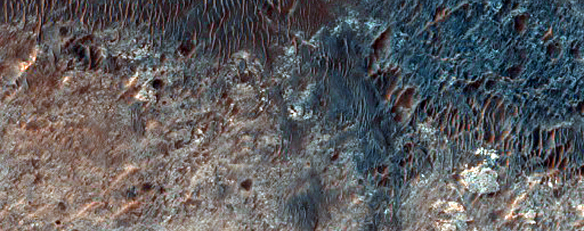 Ridges and Channels in Light-Toned Unit near Nirgal Vallis