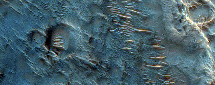 Bright Deposits in Channel South of Peraea Cavus
