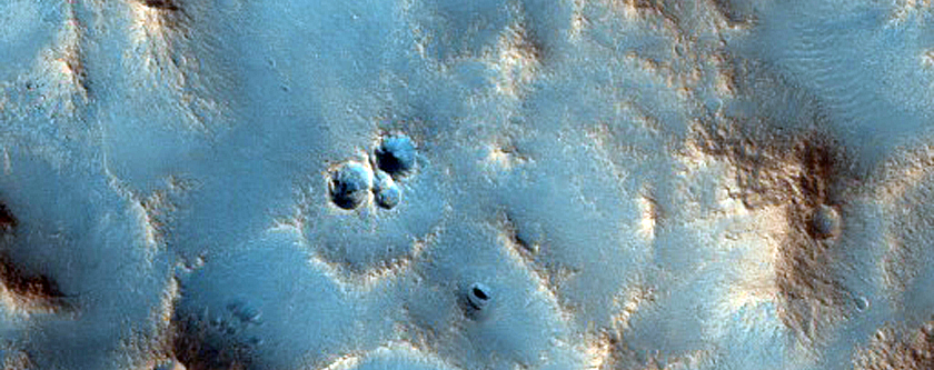 Degraded Crater in Cydonia Mensae
