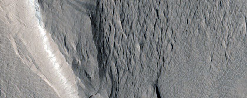 Scarp along Medusae Fossae Formation
