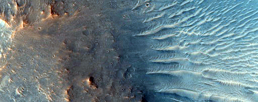 Bedrock Exposures in Bronkhorst Crater

