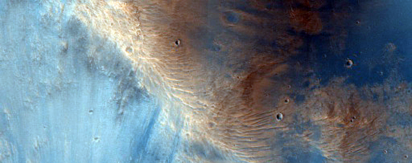 Knob with Possible Phyllosilicates East of Huygens Crater
