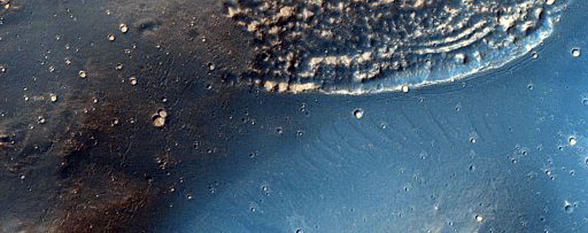 Channel on Rim of Voeykov Crater
