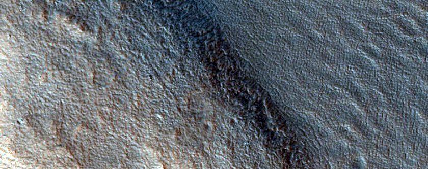 Flows Interacting with Mounds South of Deuteronilus Mensae
