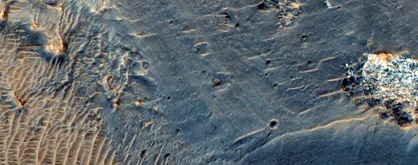 Bedrock Exposures in Crater
