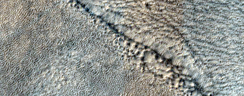 Crater in Harmakhis Vallis
