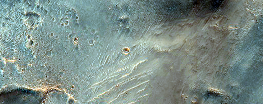 Terraced Fan in Impact Crater
