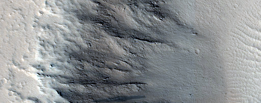 Flows on Crater Wall in Region West of Echus Chasma
