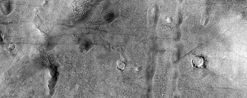 Lines of Mounds in Deuteronilus Mensae

