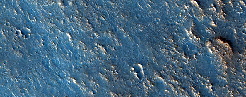 Crater Partially Buried by Ejecta from Yuty Crater