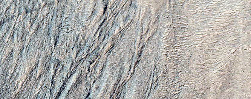 Gullies in Liu Hsin Crater
