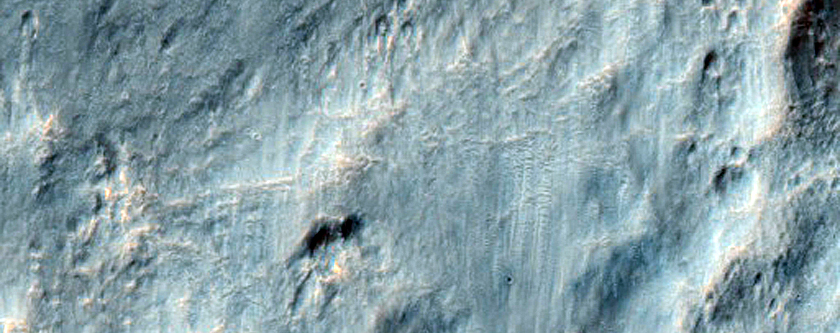 Southern Continuous Ejecta Boundary of Resen Crater in Hesperia Planum
