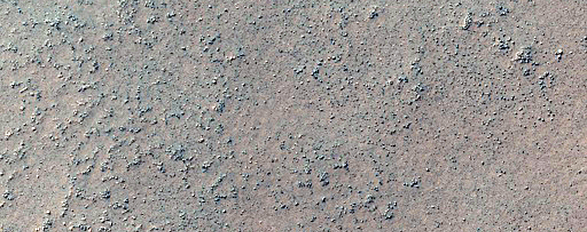 Circular Roughness Patch Associated with Crater in Argyre Rupes

