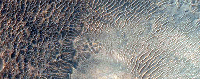 Steep Crater Slope in Terra Cimmeria
