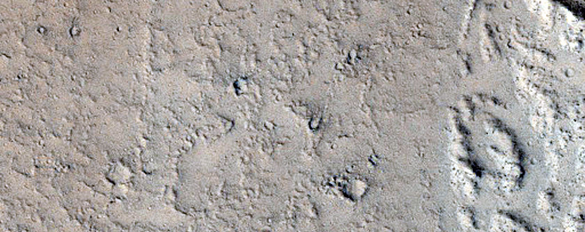 Crater Breach and Kasei Valles Lava Flow
