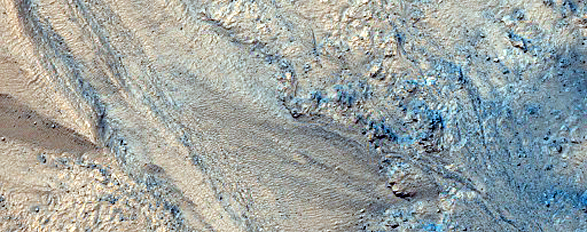 Gullies on Wall of Galle Crater
