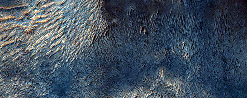 Possible Olivine-Rich Terrain in Crater Floor in Tyrrhena Terra
