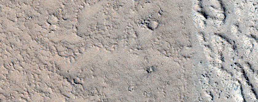 Crater Breach and Kasei Valles Lava Flow
