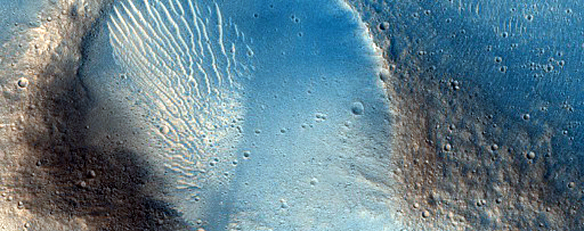 Small Crater on Edge of Larger Crater
