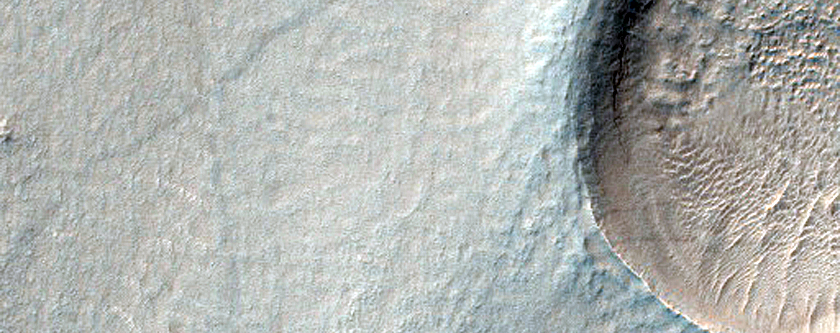 Curved Ridges in Lohse Crater
