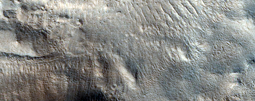 Semeykin Crater Breach with Outflow Channels

