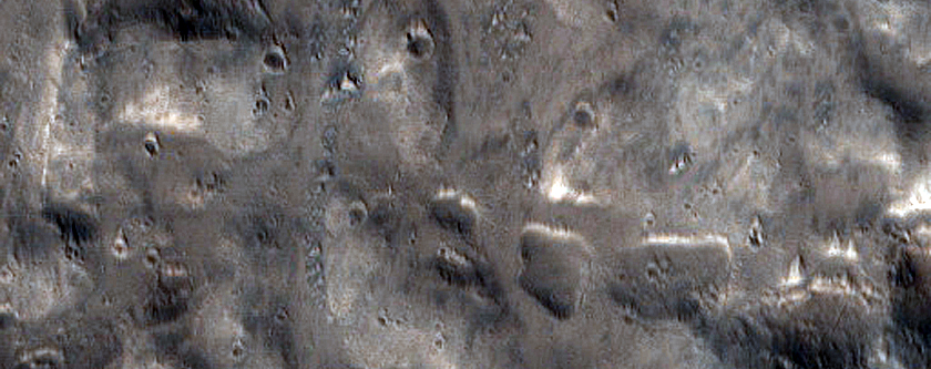 Ejecta of 10-Kilometer Diameter Crater Northeast of Acheron Fossae
