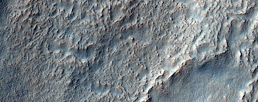 Crater Wall in Terra Sirenum
