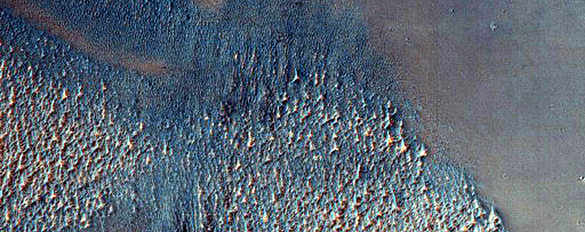 Crater with Layers South of Flaugergues Crater

