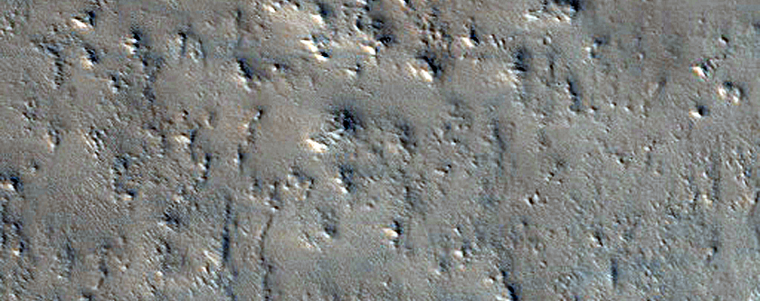 Terrain Southwest of Alba Patera with Low Viking Infrared Thermal Inertia
