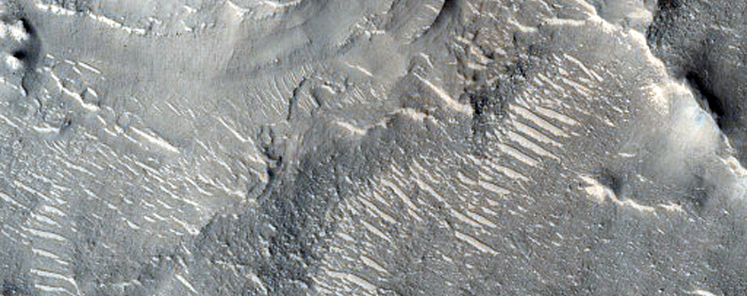 Possible Fan Deposits in Peridier Crater