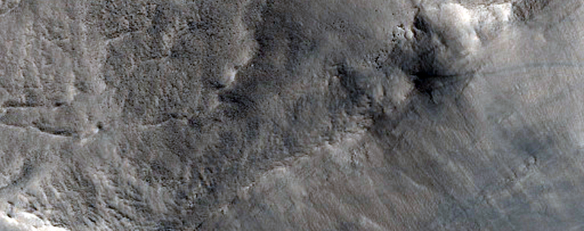 Layers and Ridge Along Auqakuh Vallis
