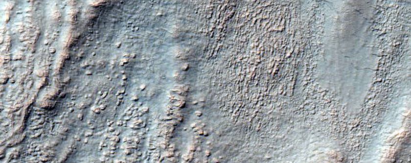 Gullies on South Wall of Crater