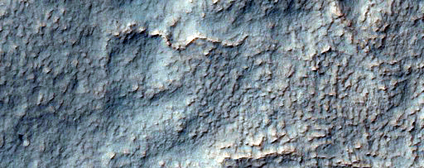 Fan-Shaped Group of Ridges Northwest of Hellas Region
