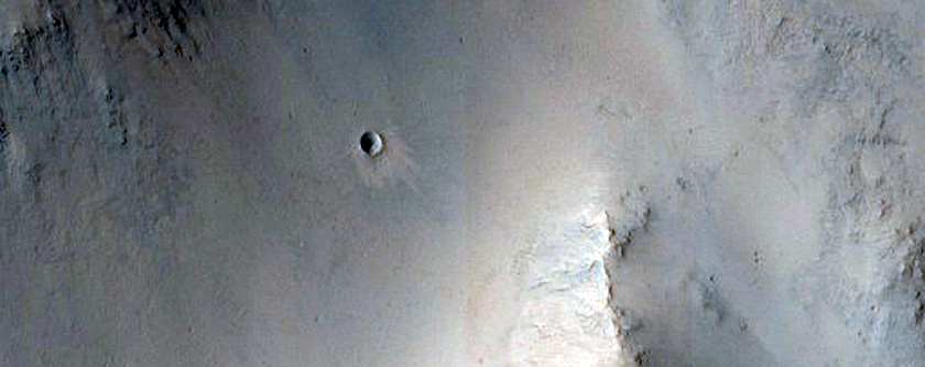 Crater or Escarpment in Libya Montes
