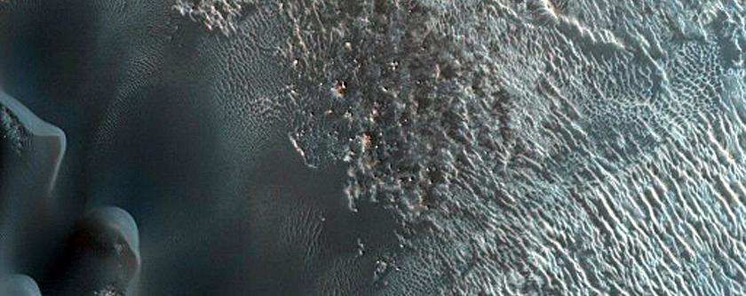 Dunes in Northern Mid-Latitude Crater
