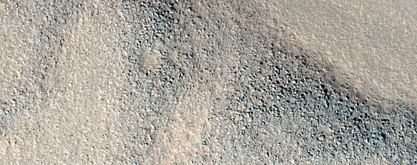 Channels on Mesa West of Lyot Crater
