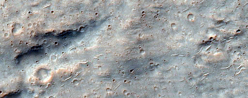 Continuous Ejecta Boundary of Bam Crater
