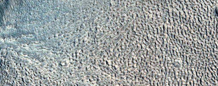 Small Crater on Fluidized Ejecta Blanket
