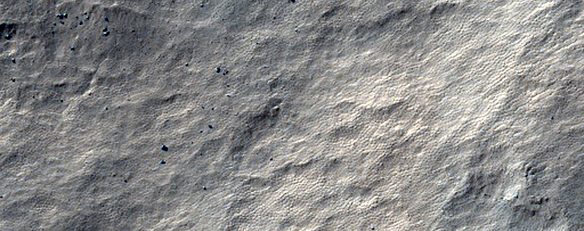 Layers in Southern Mid-Latitude Crater
