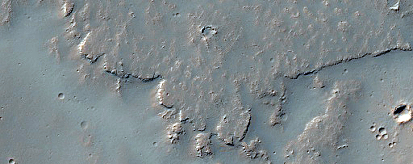 Thin Smooth Lava Flow in Daedalia Planum