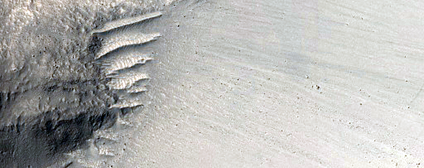 Steep Crater Slope Near InSight Lander