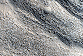 Ridges and Troughs in Crater Ejecta South of Cerulli Crater
