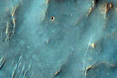 Valleys in Central Pit Crater Northwest of Hellas Planitia
