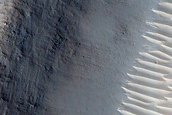 Fractured Crater Floor South of Amenthes Planum
