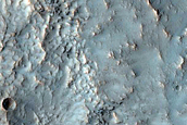 South Mid-Latitude Craters with Fill Material on Floor
